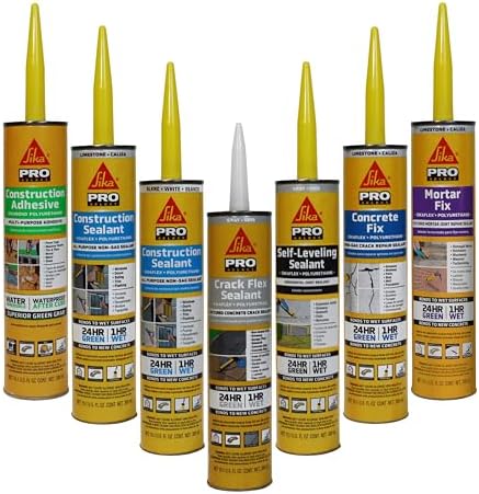 SIKA Sikaflex Crack Flex Sealant - Gray, High-Performance Polyurethane, Self-Leveling, Textured - Waterproof Seal for Horizontal Cracks - 10.1 fl. oz (Pack of 12)