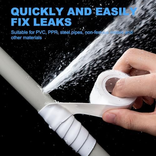 Self-Fusing Silicone Tape 1inx10', Hose Repair Tape, Heavy Duty Leak Proof Sealing Tape for Pipe & Plumbing Repairs, Wraping Electrical Wires,Tool Fixation,Dumbbells,More DIY Repairs (20 Mil)
