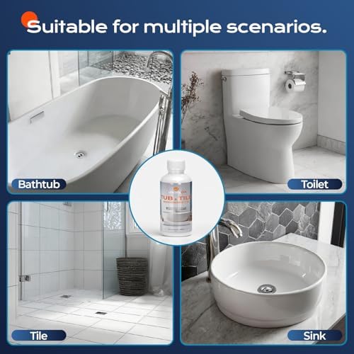 White Tub Tile Touch Up Paint, 50ml/2.5oz Porcelain Countertop Repair Paint
