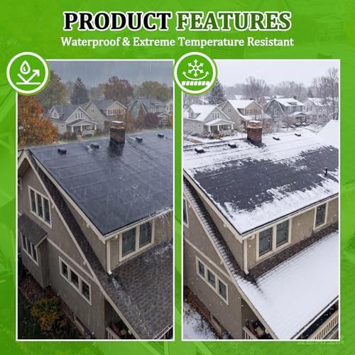 Pushglossy 1 Roll EPDM Rubber Roofing Membrane 50 Mil, 19.6" x 20 Ft, Black
