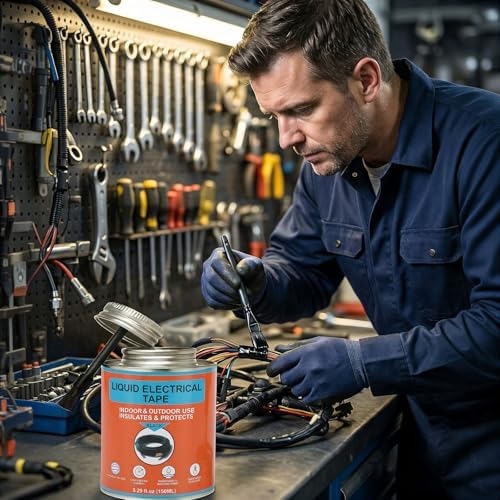 Liquid Electrical Tape, 5.29OZ, Waterproof, UV Resistant, Airtight Seal, Extreme Temperature Flexible, Corrosion Proof, Integrated Brush, Marine Automotive Household
