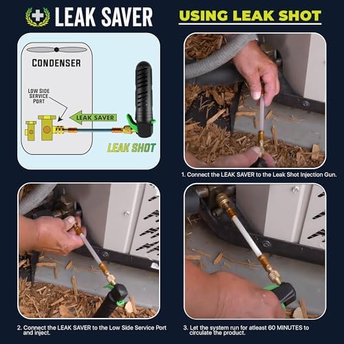 Leak Saver Direct Inject AC Leak Sealer Small System | AC Stop Leak for Most HVAC Systems Up to 1 Ton | Works with All Systems & AC Refrigerants | Made in the USA