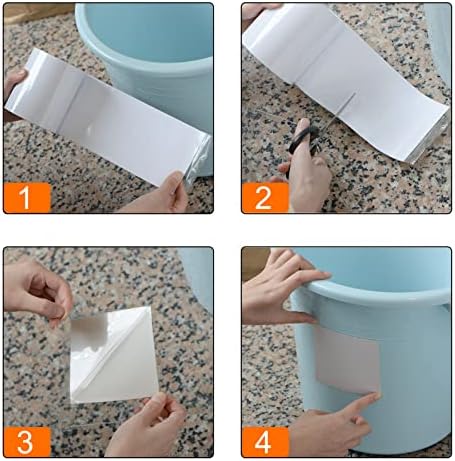 HARFINGTON Waterproof Patch Seal Tape 4" x5' Leak Repair Tape for Plastic Bucket/Basin Hoses Duct Pipes, White