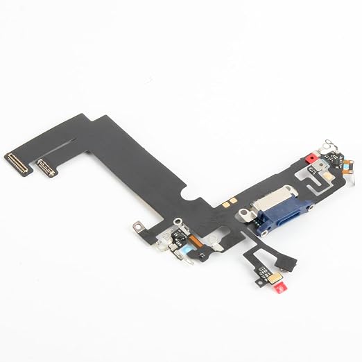 for iPhone 12 mini Lightning Charging Port Replacement Black Dock Connector Flex Cable Assembly with Waterproof Tape & Tool Kit A2176 A2398 A2400 A2399 (Blue)