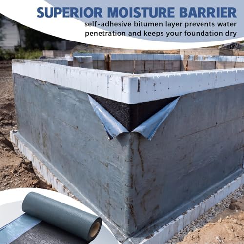 Rubberized Waterproof House Wrap, Self Adhesive Bitumen 20 in x 33 ft, 40 Mil Thick Asphalt Roofing Membrane for House Wrap, Leak Repair & Waterproof Sealing