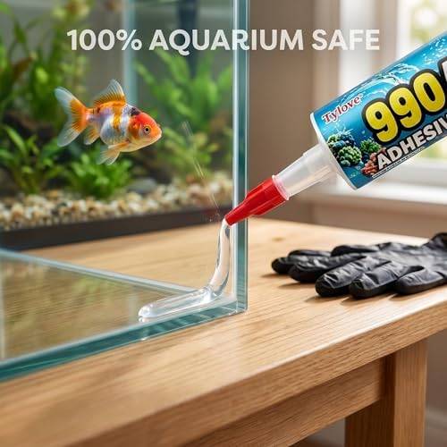 Tylove 9900 Aquarium Sealant – Waterproof &Non-Toxic Silicone for Fish Tank Glass Repair, Campers, Metal Roofs | UV-Resistant（White）