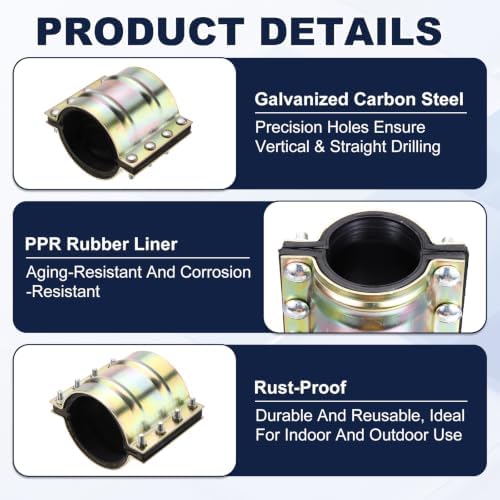 HARFINGTON Water Pipe Repair Leak Sealer Clamp 6-1/9" ID Pipe Repair Kit