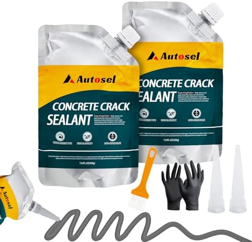Concrete Crack Filler, High Elasticity Cement Crack Repair Sealant, Self-Leveling Waterproof Caulking Glue for Driveways, Walkways, Patios, Outdoor Concrete Joint Repair-2 PCS