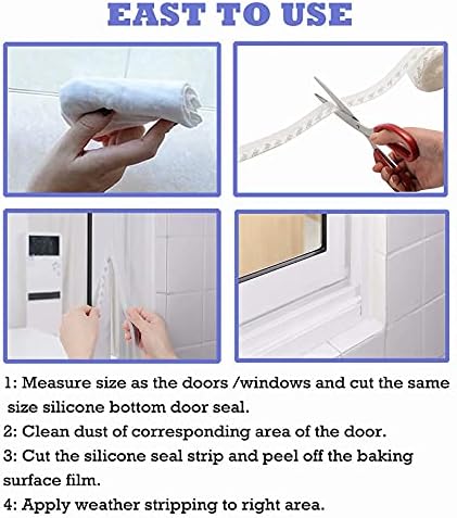 Weather Stripping Door Seal Strip,Door Strip Bottom for Doors Silicone Sealing Sticker Adhesive for Doors and Windows Gaps of Anti-Collision Silicone 5M/16FT (25MM, Transparent)