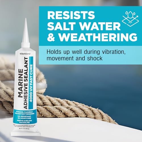 Berkland Marine Adhesive Sealant 4000 UV, 3 oz White - Tack Free in 20 Min