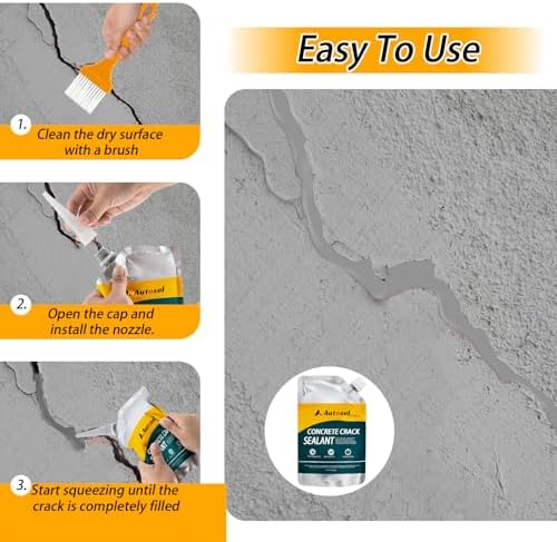 Concrete Crack Filler, High Elasticity Cement Crack Repair Sealant, Self-Leveling Waterproof Caulking Glue for Driveways, Walkways, Patios, Outdoor Concrete Joint Repair-4 PCS
