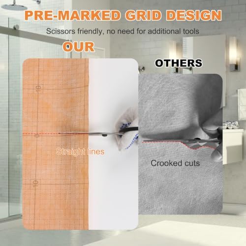 180 Sq Ft Waterproof Membrane with Pre-Marked Grid Design, 24Mils Thick