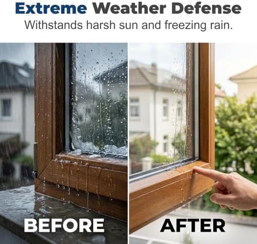 Sealant Waterproof, Silicon Waterproof Sealant Outdoor Silicone Sealant, Outdoor Water Proof Exterior Sealants High Temp Resistant Exterior Sealant (Transparent-1PC)