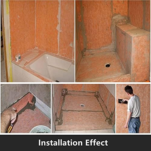 Waterproof Membrane for Shower 9.8 Inch X 98.5 Ft / 83.6 Sq Ft Waterproofing Membrane 20mil Thickness Tile Underlayment Waterproof for Sauna Bathroom Walls 83.6 sqft Polyethylene Fabric Roll