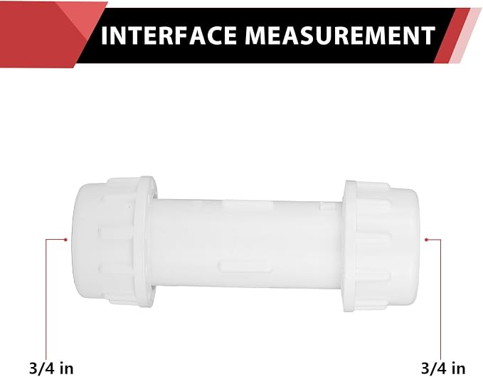 30piece EFIELD 3/4-Inch PVC Compression Coupling, Schedule 40 | Quick Connecting Piping and Repairs of PVC Pipe-PVC038(30)