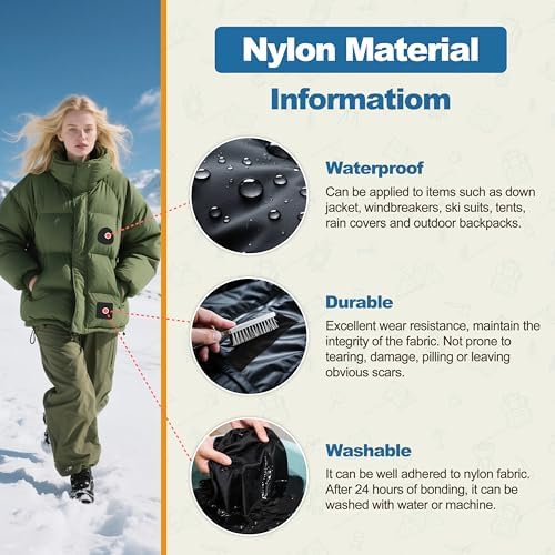 KING MOUNTAIN Self Adhesive Nylon Fabric Repair Tape, 4×63 Inches, Quick Down Jacket Repair Patch, Waterproof Outdoor Gear Patch Kit for Tent,Backpacks,Umbrella, Gloves, Sleeping Bag (Black）
