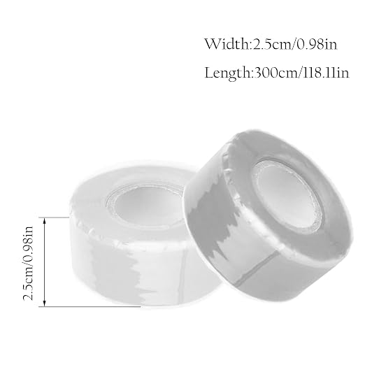 SKYPRO 2 Rolls Self Fusing Silicone Tape 0.98 inch x 9.84 ft White/Grey Waterproof Rescue Tape for Emergency Pipeline Plumbing Repair Cable Winding Insulating