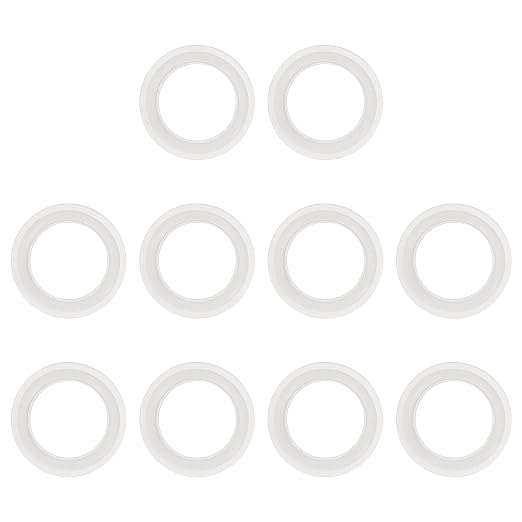 uxcell 10Pcs Silicone O Ring, 0.98" Silicone O-Rings Gasket Sealing Gasket Washers for 0.75" Clamp for Compressor Valves Pipe Repair Sink Plug Bathtub Plug Faucets, White