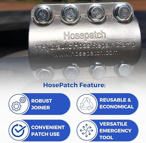 Hydraulic Hose Repair, Clamp Only for Fast Hose Repair, Durable Hose Repair Fittings, Hose Connector Repair, High Pressure Hose Clamps, Hose Patch Clamp - 1"