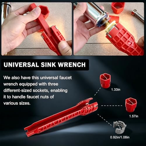 Multi-Size Basin Wrench Set for Plumbing Repair
