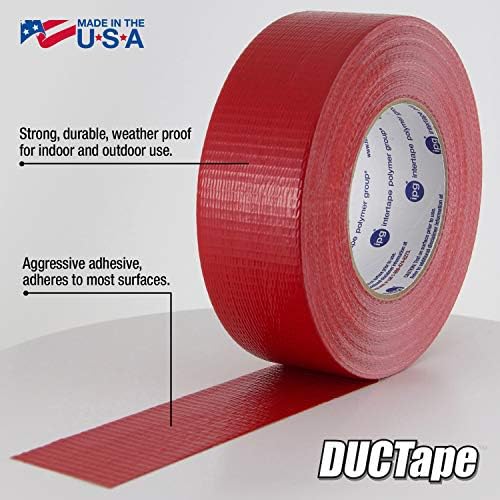 IPG JobSite DUCTape, Colored Duct Tape, 1.88" x 60 yd, Red (Single Roll)