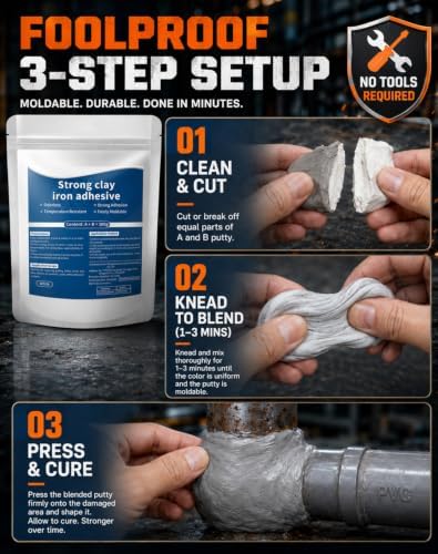 High-Strength Multi-Purpose Repair Clay, Strong Clay Iron Adhesive (2PCS)