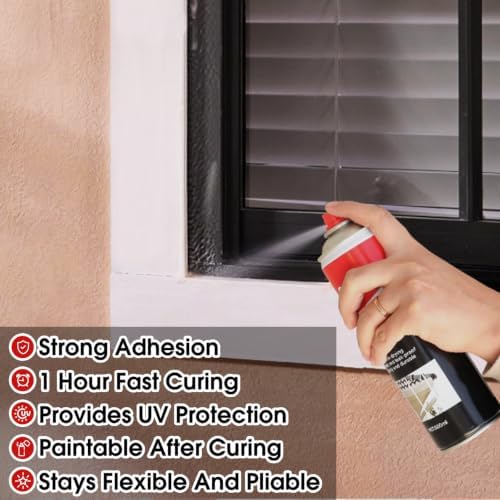 Waterproof Patch & Seal Rubberized Sealant Spray, 17 oz (6 Pack) Clear, Liquid Rubber Sealant to Seal Cracks, Leak Stopper Rubber Spray Perfect for Gutters, Wood, Campers, Roof Repair, Windows