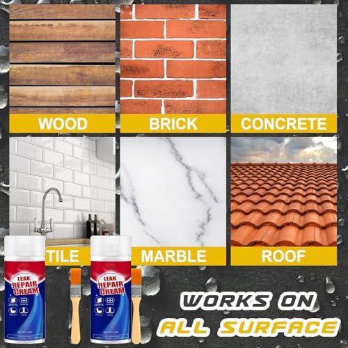 Waterproof Leak Repair Spray,Leak Repair Waterproof Sealant Spray,Patch & Seal Paint Sealant Cream for Roofs Pipes Crack (4PCS)