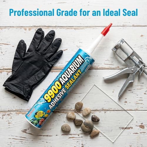 Tylove 9900 Aquarium Sealant – Waterproof &Non-Toxic Silicone for Fish Tank Glass Repair, Campers, Metal Roofs | UV-Resistant（White）