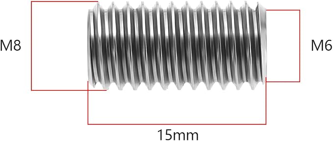 The Lord of the Tools 20Pcs Thread Insert M8 to M6 304 Stainless Steel Thread Repair Insert Male and Female Reducing Nuts Thread Repair Sleeve Pipe for Steam Turbines