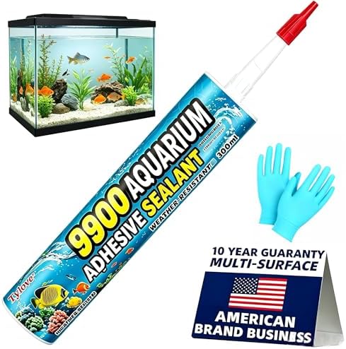 Tylove 9900 Aquarium Sealant – Waterproof &Non-Toxic Silicone for Fish Tank Glass Repair, Campers, Metal Roofs | UV-Resistant（White）
