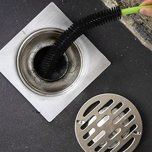 Sewer Drain Brush, Drain Clog Remover, 17inch Flexible Long Pipe Snake Hair Clogs Catcher Cleaner Tool for Toilet, Kitchen Sink, Sewer Drain, Bathroom Tub