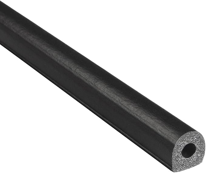 TRIM-LOK D-Shaped Rubber Seal with High Tack Tape, 0.5-Inch Height, 0.5-Inch Width, 25-Foot Length, EPDM Foam Weather Stripping for Door Frame, Window Insulation, Cars, Trucks, RVs, and Boats