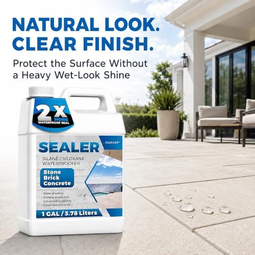 1 Gallon Concrete Sealer, Penetrating Water Repellent for Pavers & Stone