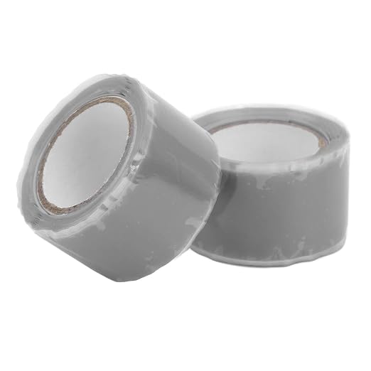 Walfront Self Fusing Silicone Tape, Silicone Repair Tape 2 Pack 1.5m X 2.5cm, Pipe and Hose Wrap, 76 to 500°F Heat Resistance, for Plumbing Emergency Leak Repair (Grey)