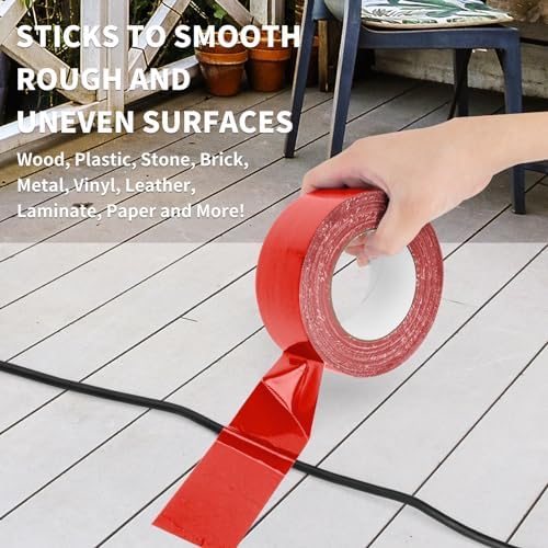 Red Duct Tape Heavy Duty Waterproof Strong Tape 40 Yards 2 Inch 9 Mils | 9 Mils Thickness, Strong Adhesive Sticky, No Residue, Easy Tear by Hand, Home Repairs Crafts Packing HVAC and Construction