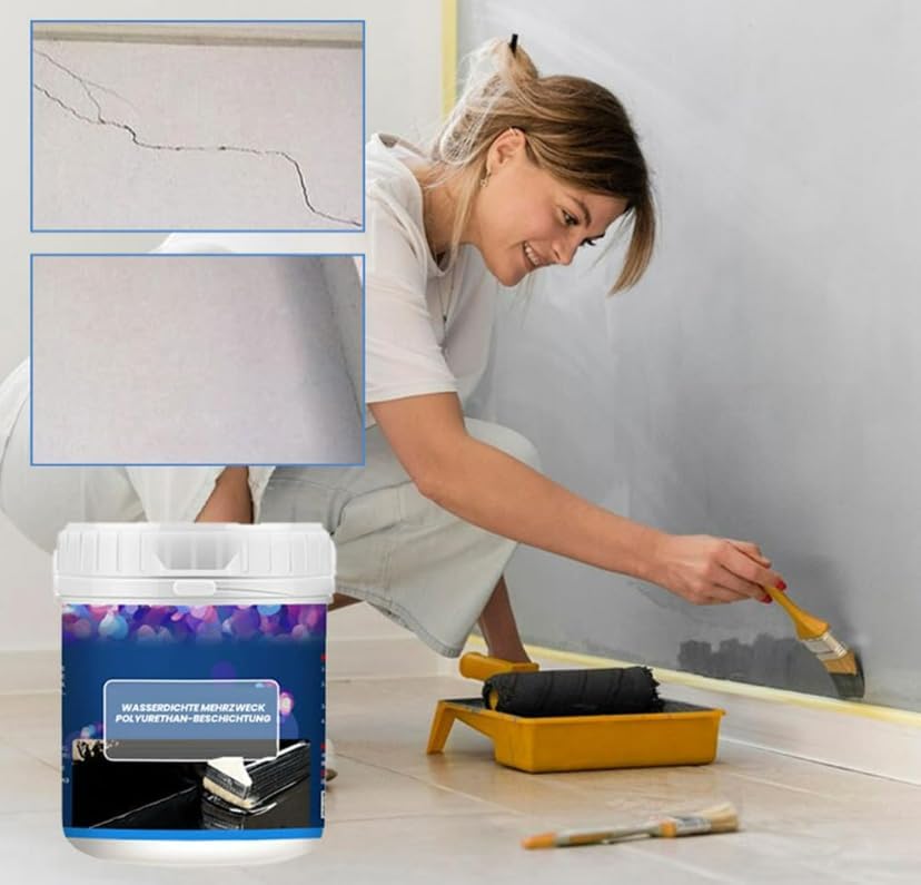 Waterproof Multi-Purpose Polyurethane Coating, Water Based Polyurethanes, Transparent Waterproof Coating Agent,Anti-Leakage Repairing Adhesive for Concrete, Wood, Outdoor, Roof, Walls, Garden (Blue)