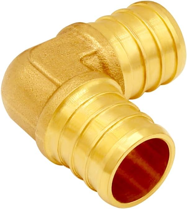 Uenede Brass 1/2 Inch PEX Coupling Crimp Pipe Tube Fitting Kit, 30PCS | PEX-B LF Connector Straight*10 + Elbow*10 + Tee*10