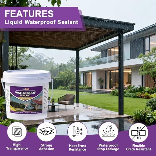 Clear Waterproof Sealant 70 OZ, Water-Based Transparent Coating