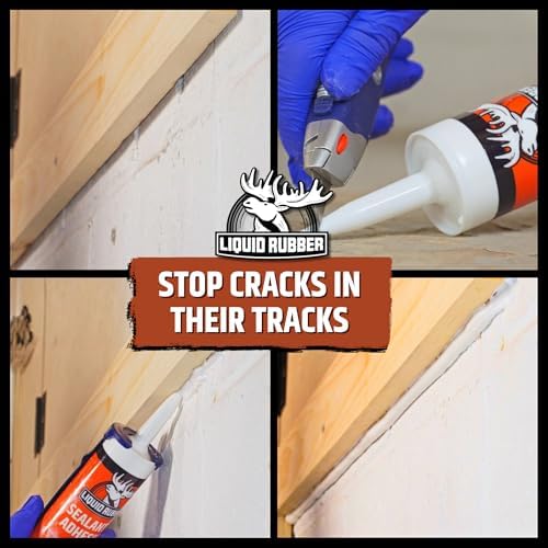 Liquid Rubber Waterproof Sealant & Adhesive Caulk, White, 10.2 oz, 1 Pack