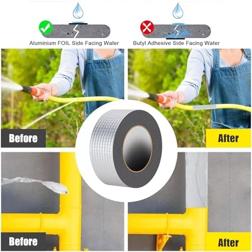 Butyl Tape, 16ft x 2in RV Sealant Tape Butyl Caulk Tape for Motorhome Window Glass Boat Sealing Roof Pipe Patching Fixture EPDM (16ft x 2in)