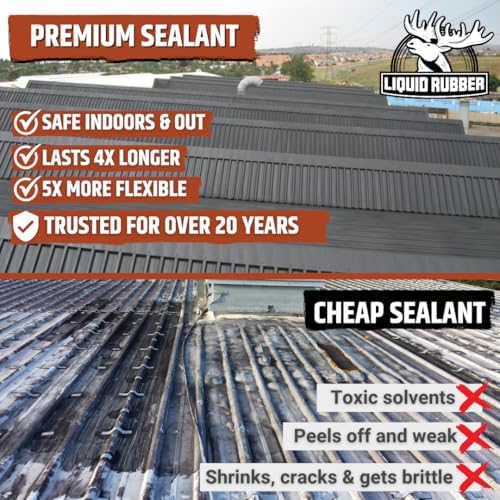 Liquid Rubber MetalSafe Sealant - Metal Roof Leak Repair, Black, 1 Gallon