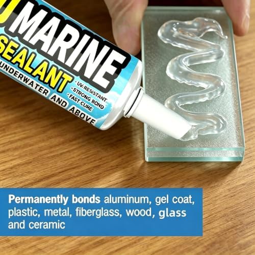 Tylove [Crystal Clear] 5200 Marine Sealant Clear - UV-Resistant Waterproof Adhesive for Boats, Windows, Glass & Marine Applications Eco-Friendly, Low Odor (10.5 Oz Tube)