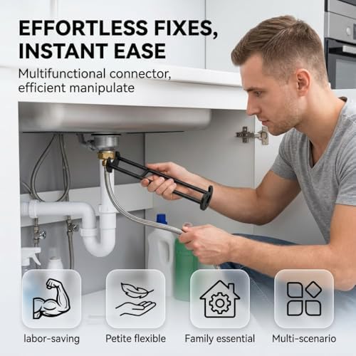 Multifunctional Sink Wrench - 1 Pcs Basin Wrench Tool for Tight Spaces, Carbon Steel Faucet Wrench for Kitchen & Bathroom, Under Sink Wrench for Plumbing Installation & Repair (B)