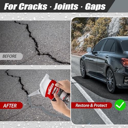 Concrete Crack Filler, 2 Pack Cement Crack Sealant, Self-Leveling Concrete Crack Repair Sealer, Fast Drying Caulking Glue for Driveways, Patios, Sidewalks