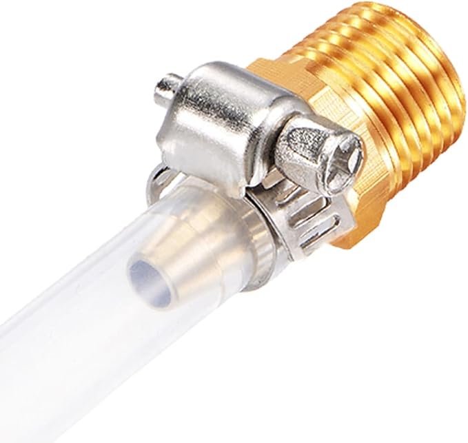 Uenede Brass 1/4" NPT Male to 5/16" Hose Barbed Fittings, 6PCS | Barb Pipe Fittings with Clamps Air Line Repair Connectors for Water Oil Gas