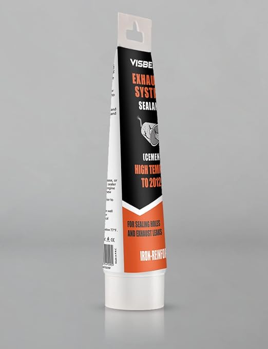 Visbella Auto Vehicle Exhaust System Sealant, Non-Slumping Professional Repair Crack Adhesive Super Glue Sealer for Car Mufflers, Tailpipes, Catalytic Converters (Tube, Gram, 150)