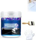 Waterproof Multi-Purpose Polyurethane Coating, Water Based Polyurethanes, Transparent Waterproof Coating Agent,Anti-Leakage Repairing Adhesive for Concrete, Wood, Outdoor, Roof, Walls, Garden (White)