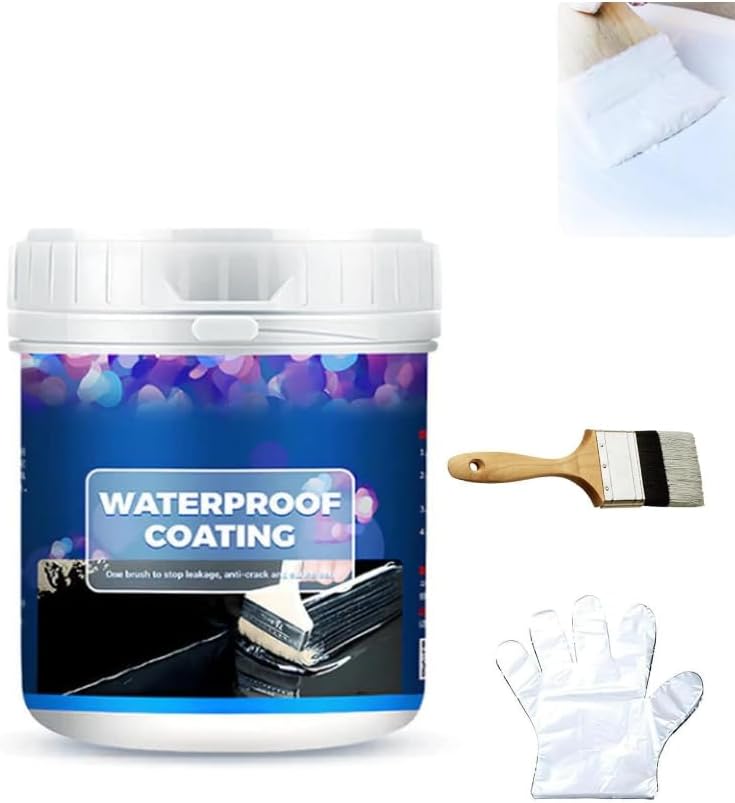 Waterproof Multi-Purpose Polyurethane Coating, Water Based Polyurethanes, Transparent Waterproof Coating Agent,Anti-Leakage Repairing Adhesive for Concrete, Wood, Outdoor, Roof, Walls, Garden (White)