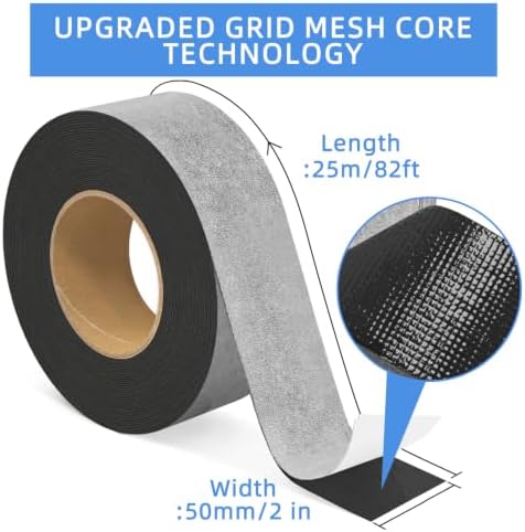 Double Sided Butyl Sealant Tape, 2" x 82' - 28 Mil Thick Black Vapor Barrier Butyl Tape for Crawl Space Wall Liner, Concrete, Foundation, Waterproof Adhesive for RV & Window Repair